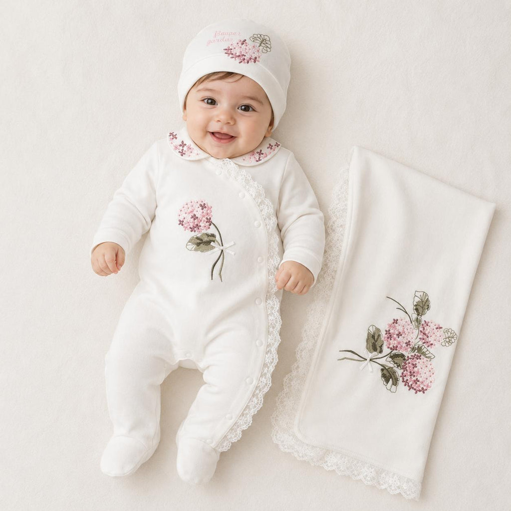 Baby Girl Organic Cotton Hospital Outfit Set