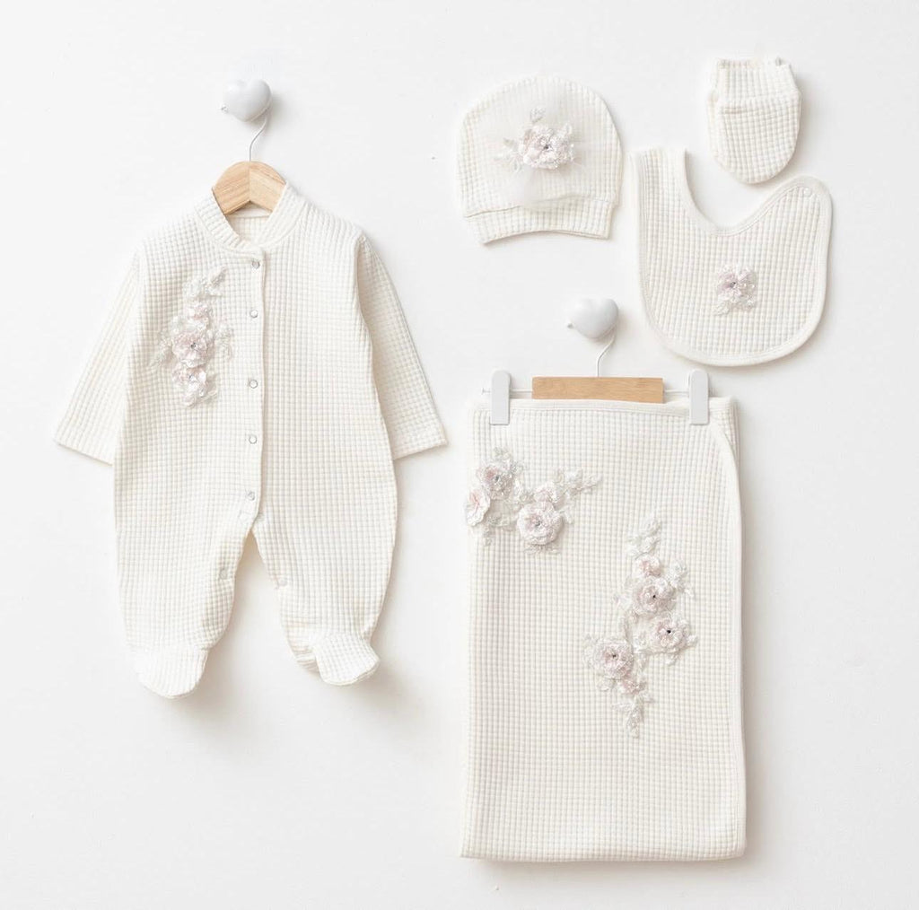 Premium Waffle Knit Baby Gift Set (5-Piece)