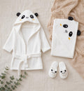 Baby Hooded Bathrobe Set with Hooded Towel & Slippers – Soft Plush Baby Bath Gift Set