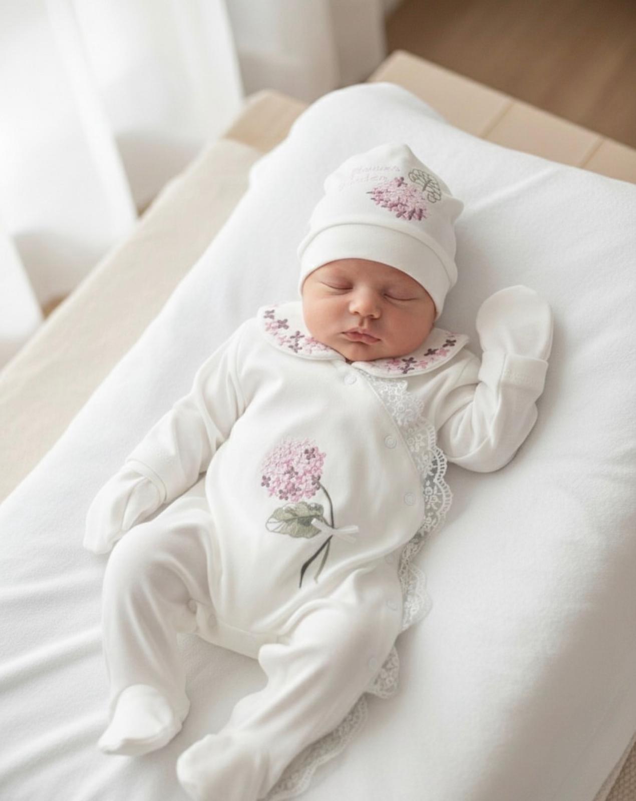 Baby Girl Organic Cotton Hospital Outfit Set