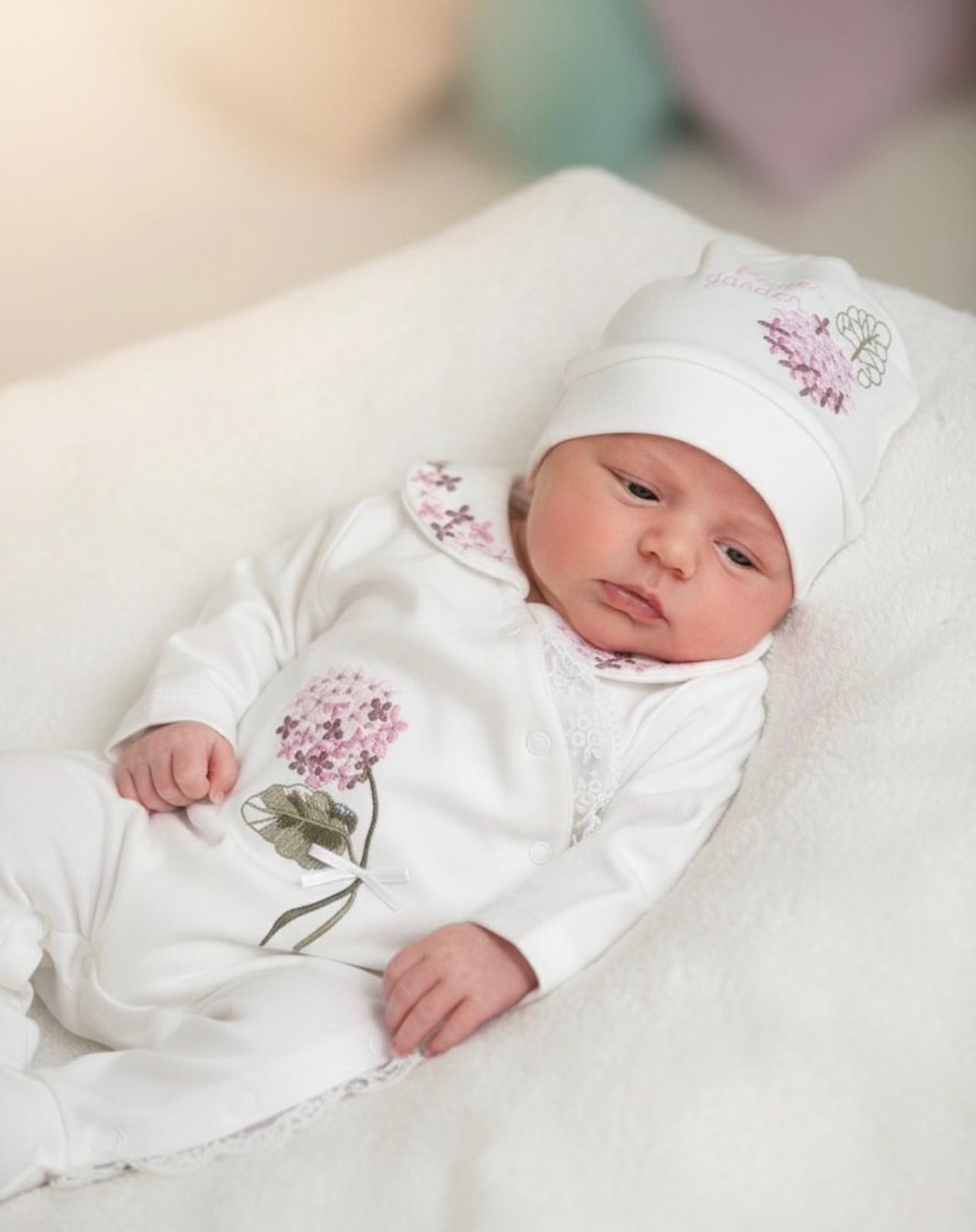 Baby Girl Organic Cotton Hospital Outfit Set