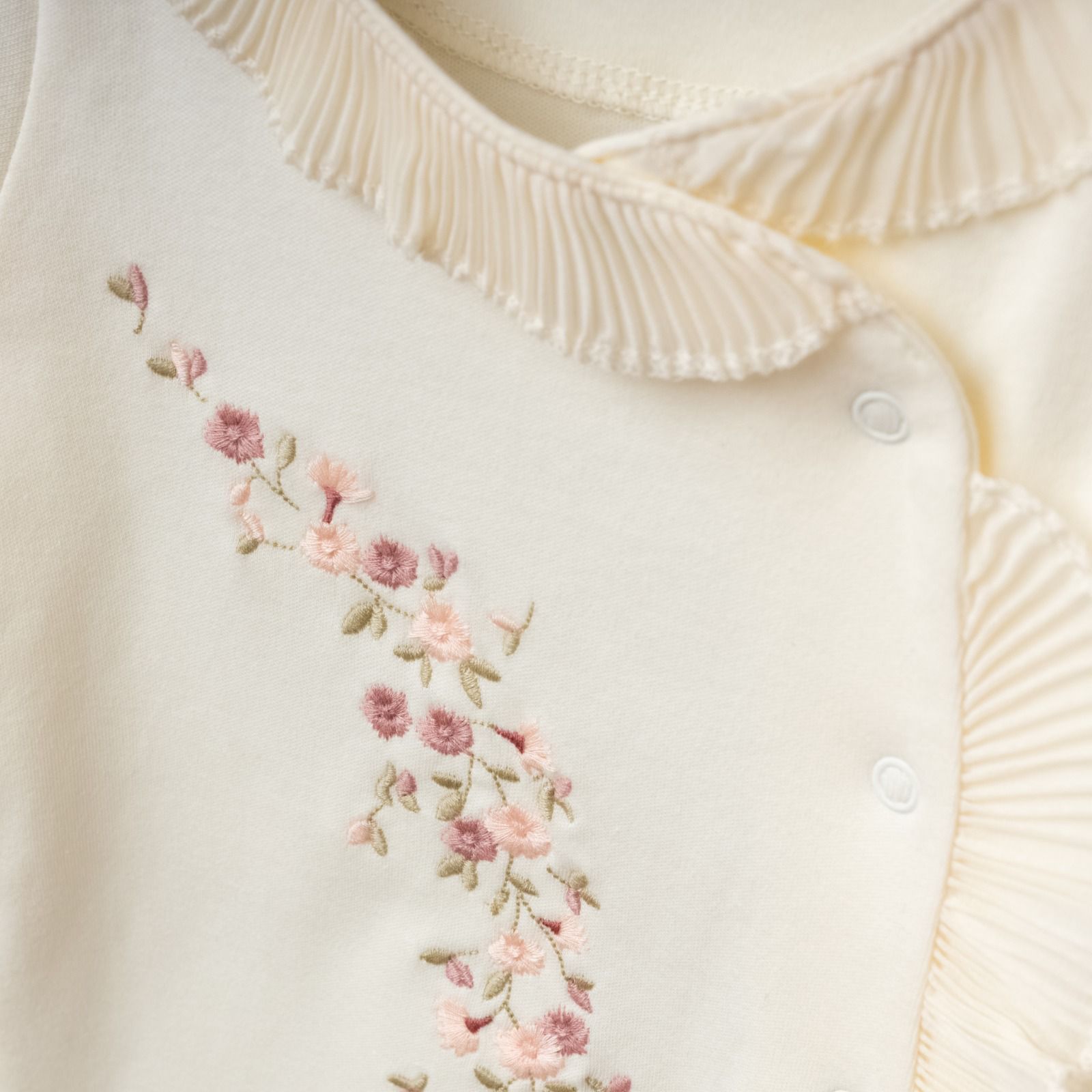 Organic Cotton Baby Girl Floral Take Home Set | 5 Piece Newborn Outfit with Blanket, Bonnet, Headband & Mittens