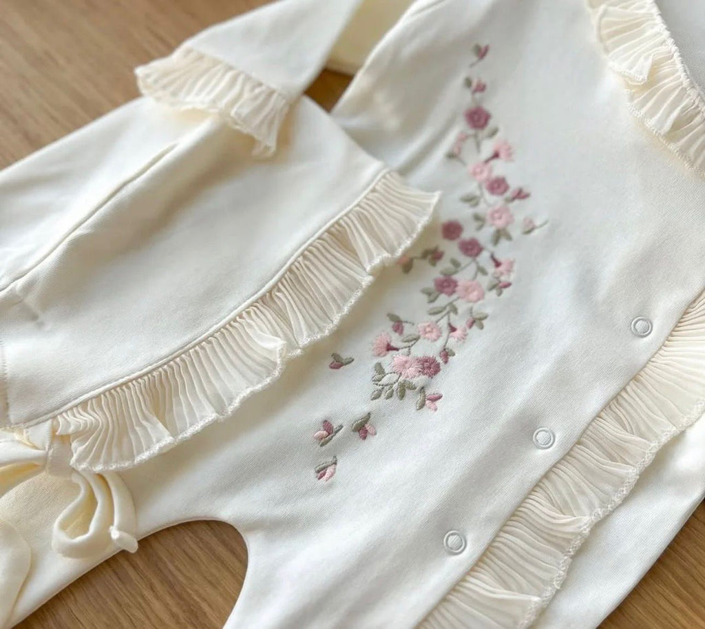 Premium Embroidered Ruffle Baby Gift Set (5-Piece)