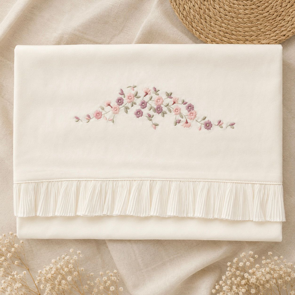 Premium Embroidered Ruffle Baby Gift Set (5-Piece)