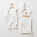 White Muslin Baby Girl Romper Set