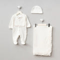 Gentleman Lace Trim Baby Footie and Blanket Set (3-Piece)