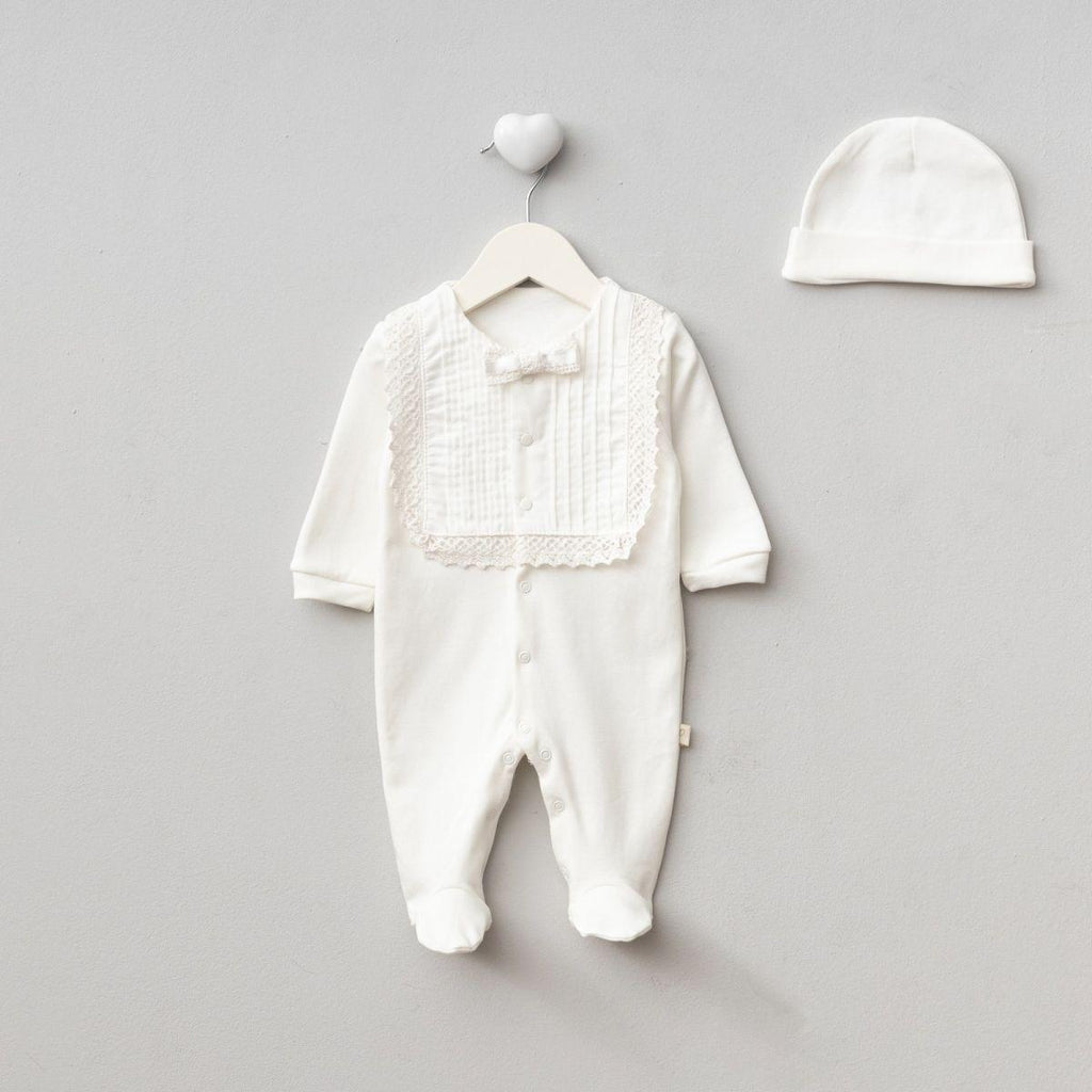 Gentleman Lace Trim Baby Footie and Blanket Set (3-Piece)