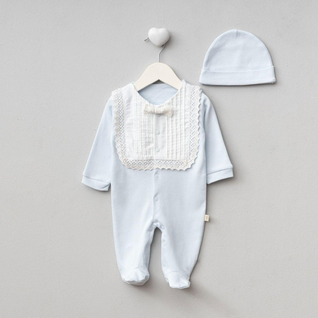 Gentleman Lace Trim Baby Footie and Blanket Set (3-Piece)