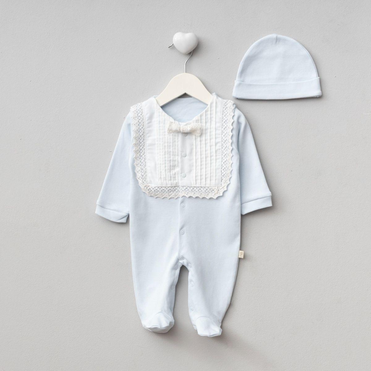 Gentleman Lace Trim Baby Footie and Blanket Set (3-Piece)