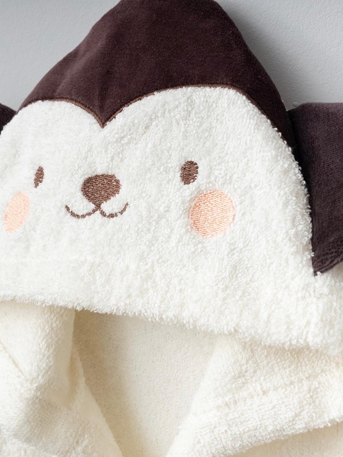 Baby Hooded Bathrobe Set with Hooded Towel & Slippers – Soft Plush Baby Bath Gift Set