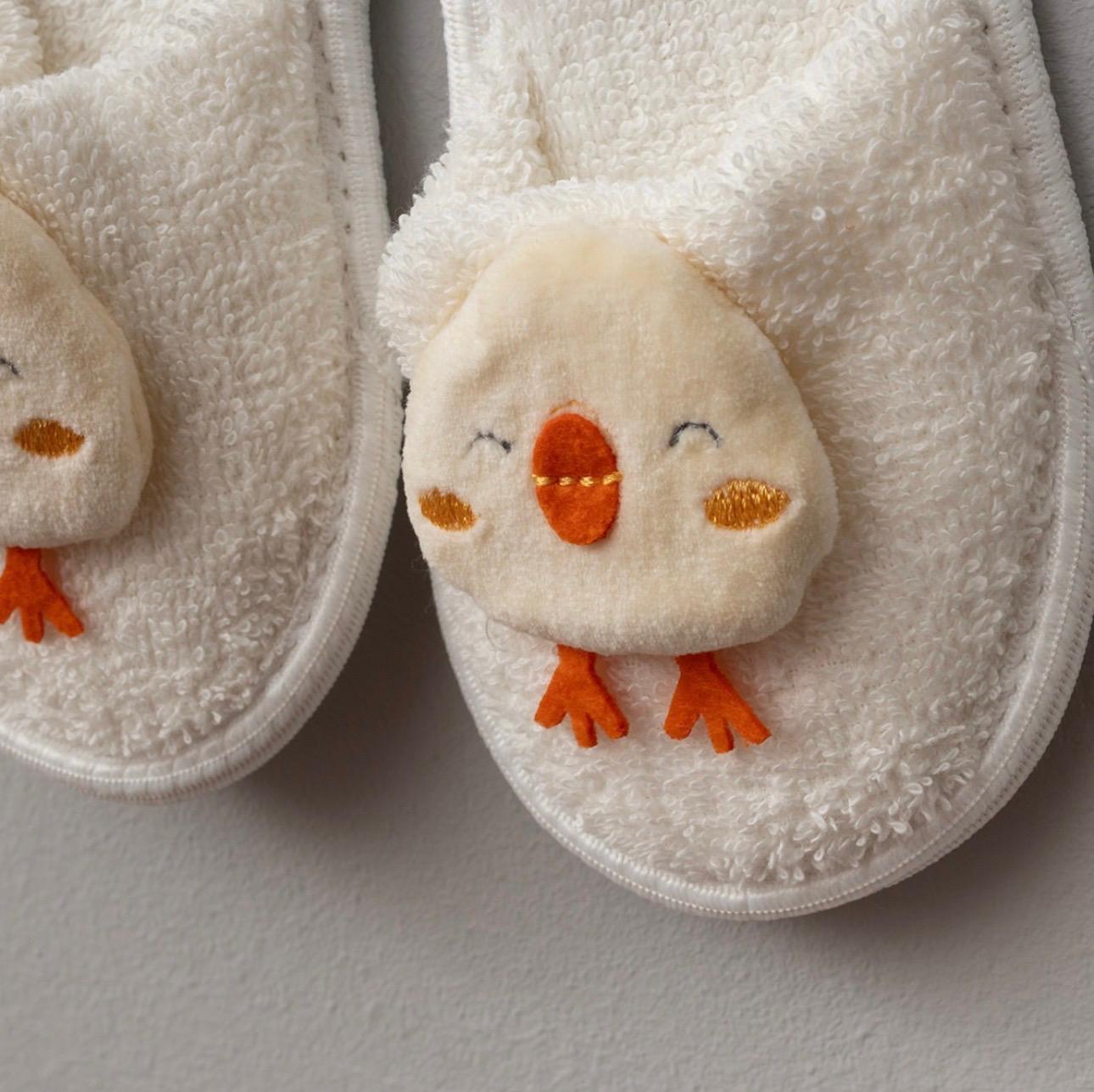Chick Baby Hooded Bathrobe Set | Hooded Towel & Slippers