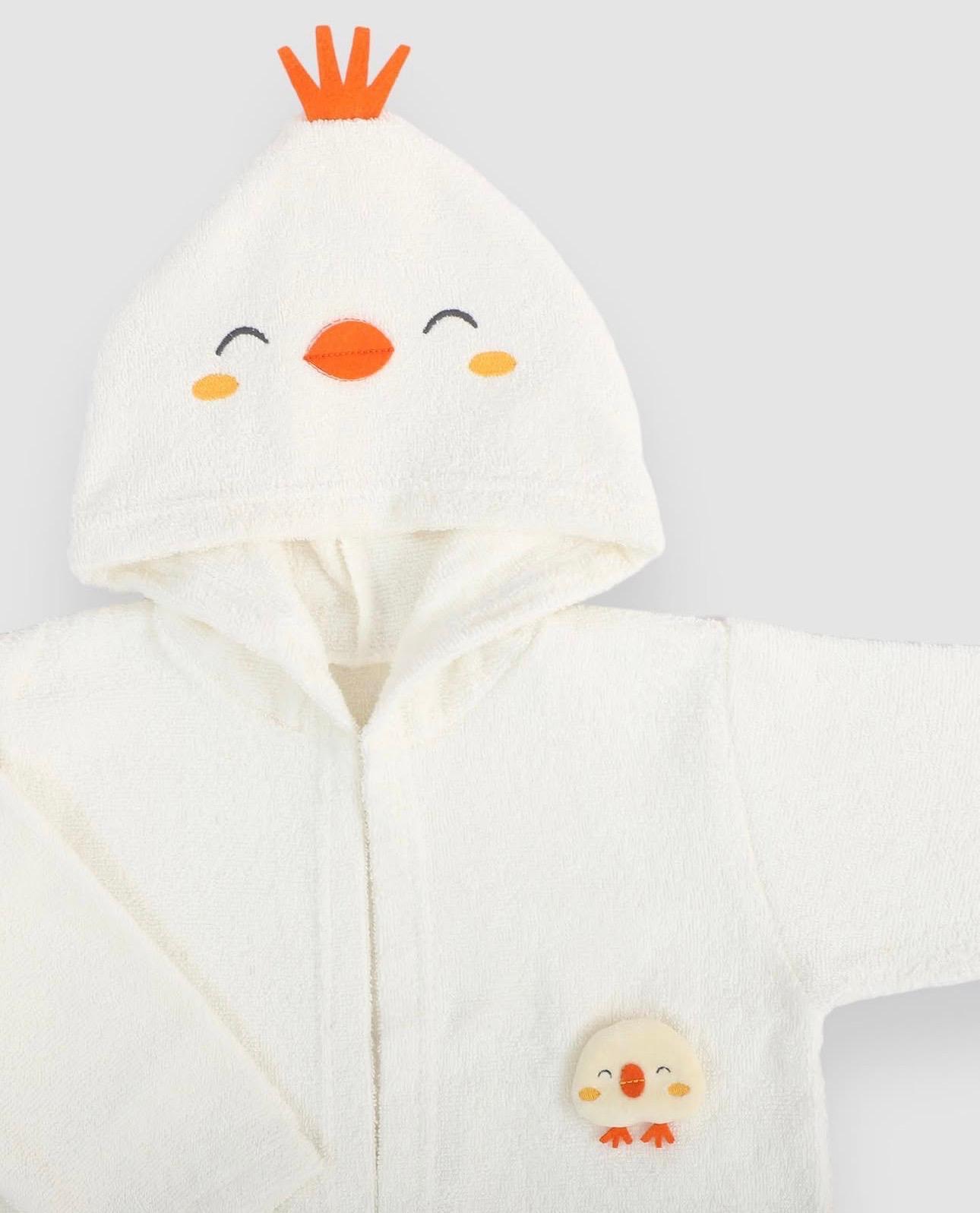 Chick Baby Hooded Bathrobe Set | Hooded Towel & Slippers